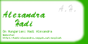 alexandra hadi business card